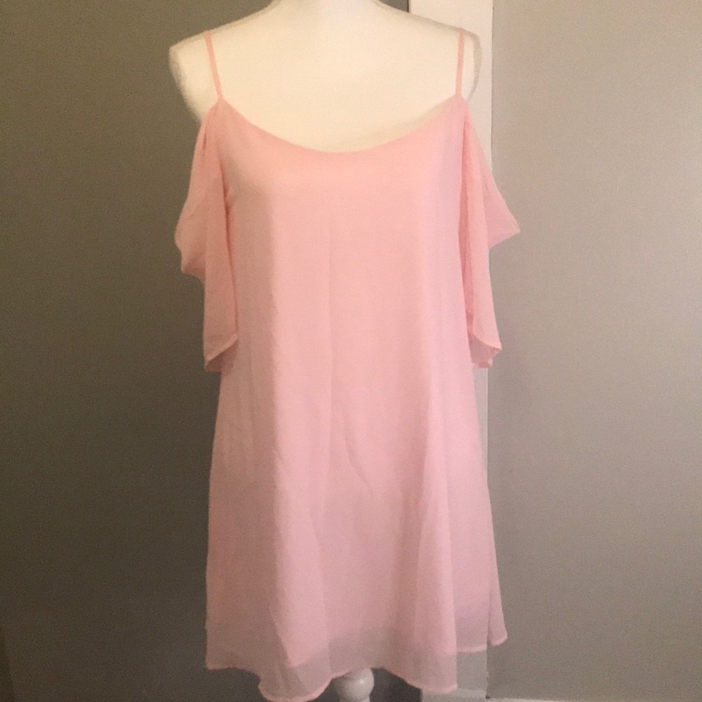 Cold Shoulder Pink Formal Dress!